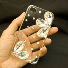 淘金币5折 1001ye苹果4代 Iphone 4 外壳手机套 施华洛水钻 透明